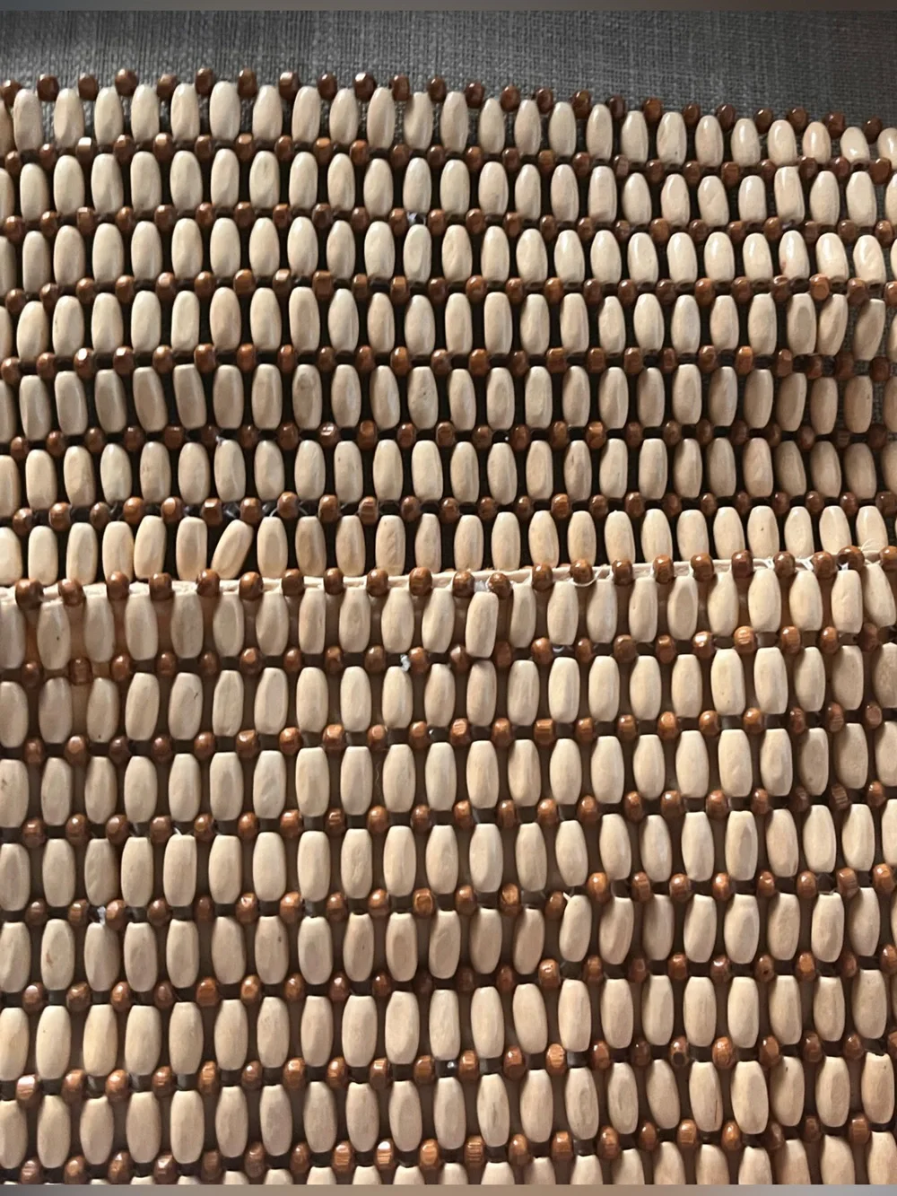 Sigrid Olsen Beaded Wood Bead Clutch in Cream and Brown